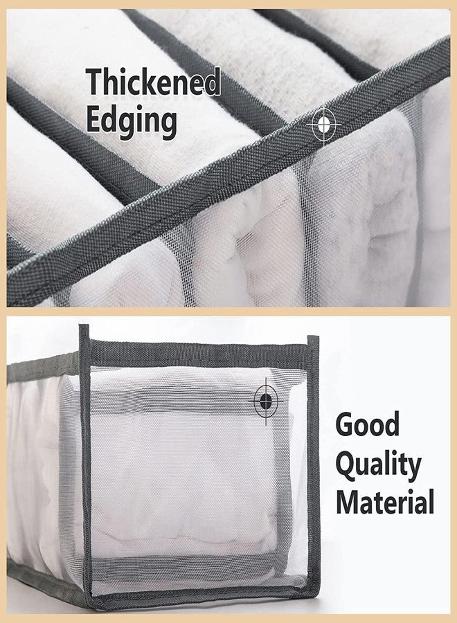 PULSBERY منظم ملابس PULSBERY للتيشيرتات والجينز، والبنطلونات الضيقة، والسراويل، والملابس المطوية، صندوق تخزين شبكي من de Roperos، منظمات أدراج خزانة ملابس قابلة للغسل والطي، قطعتان - Image 4